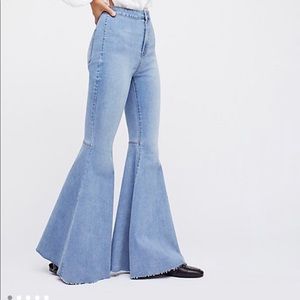 Free people light wash flare jeans